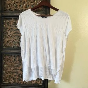 SIMPLY VERA Women’s Blouse White Layered Chiffon Rayon Size XL